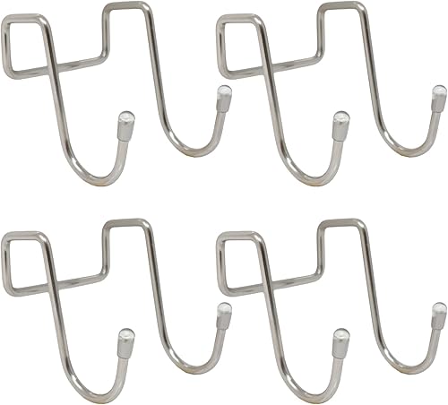 Miniatura 1 de yueton Paquete de 4 ganchos de acero inoxidable para armarios de cocina, cajones de cocina, ganchos dobles en forma de S para cocina, armario,