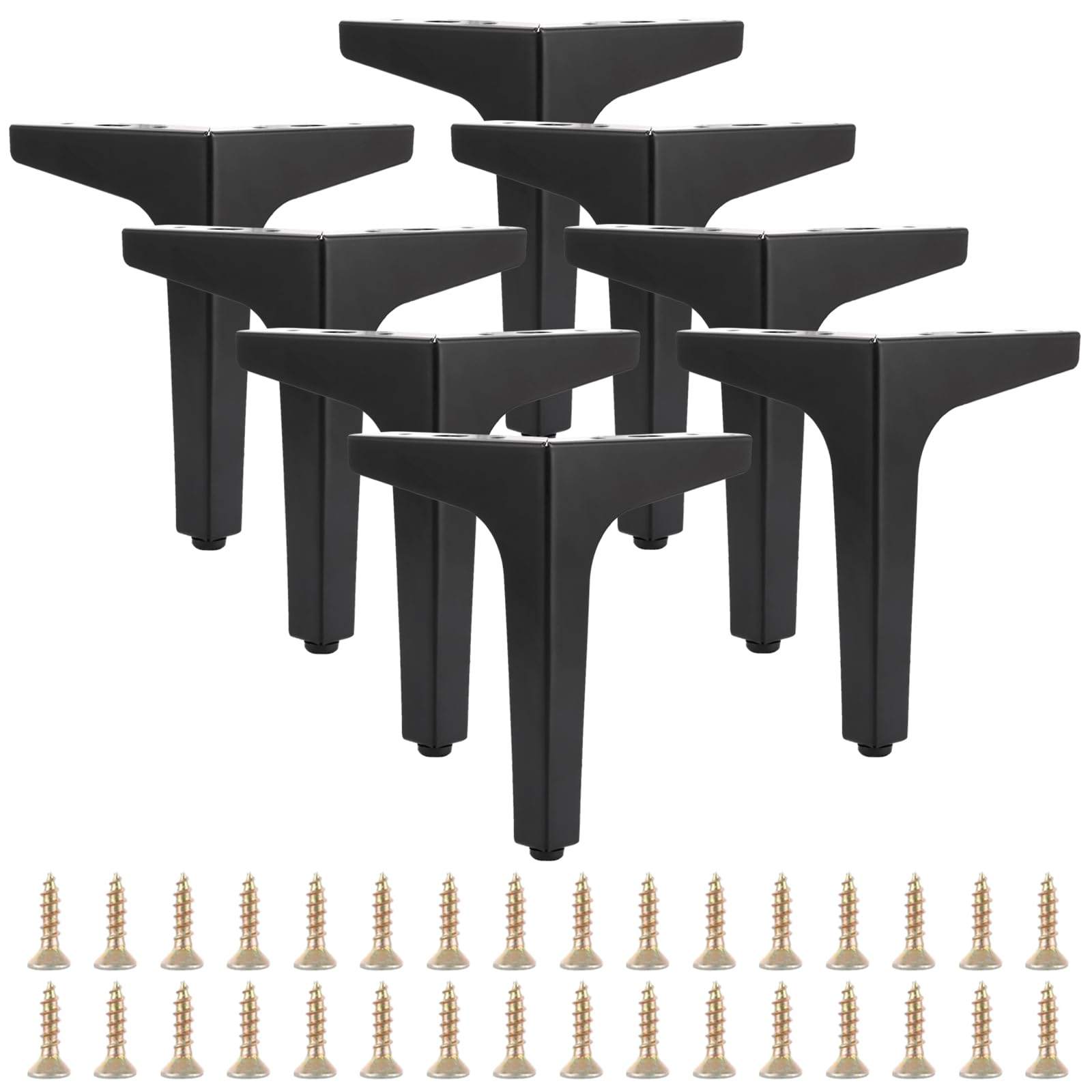 Pied de meuble noir 17 cm triangulaire YAYODS en lot de 8 avec vis