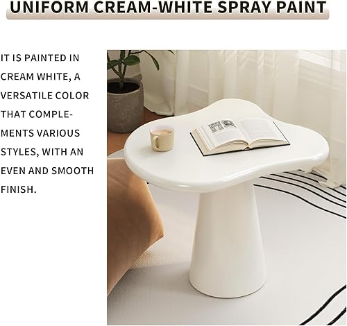 Miniatura 6 de Cloud - Mesa auxiliar alta, moderna mesa auxiliar de pedestal con base cónica, mesa decorativa pequeña para sala de estar o sofá, 23.6 pulgadas