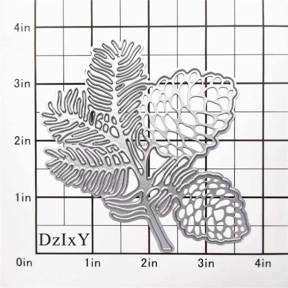 DzIxY Plant Leaves Metal Cutting Dies for Card Making Kit Embossing Paper Die Cuts Scrapbook Machine Stencils Storage Pockets Supplies
