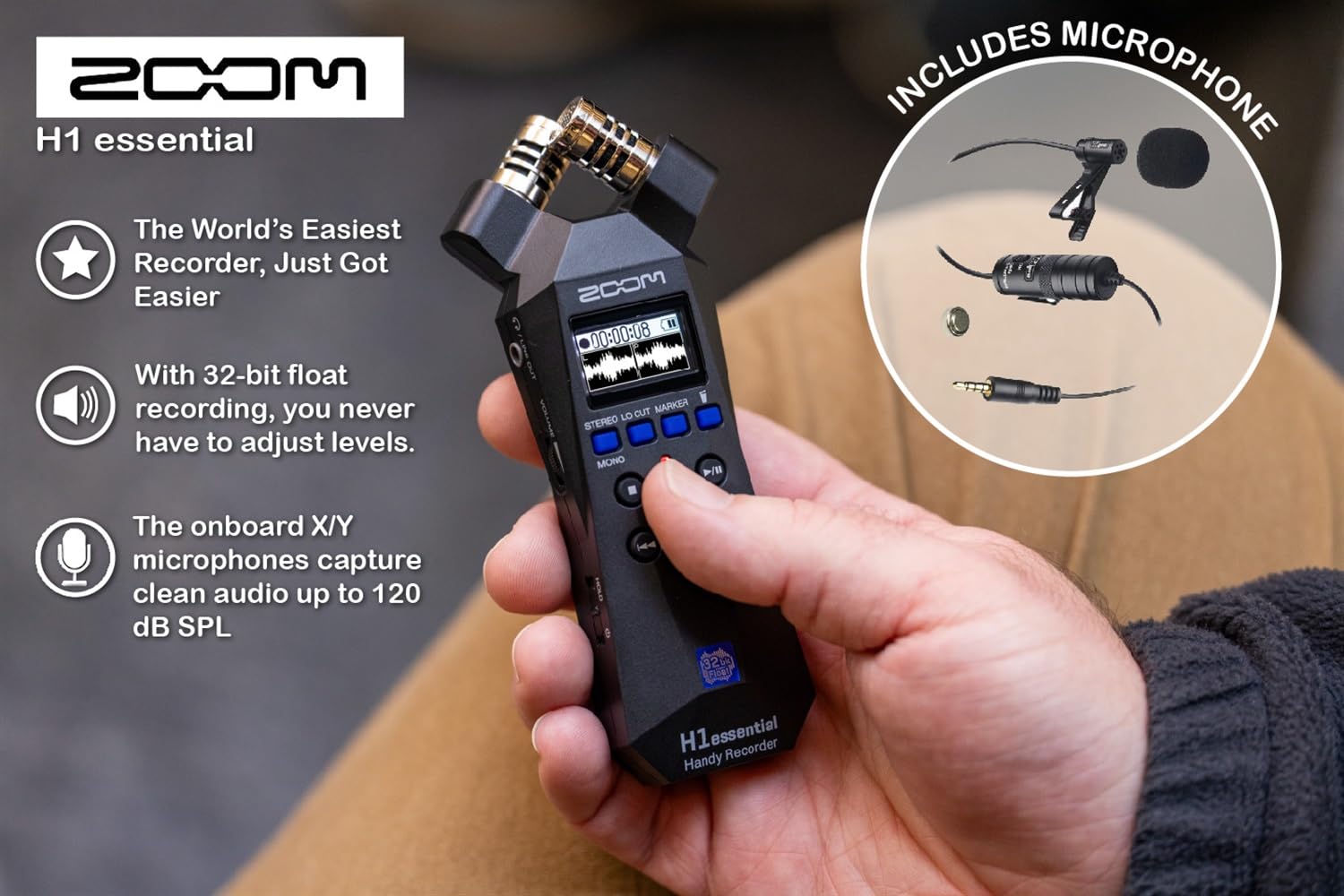 Amazon | Zoom H1essentialハンディレコーダーバンドル。プロ仕様のラ