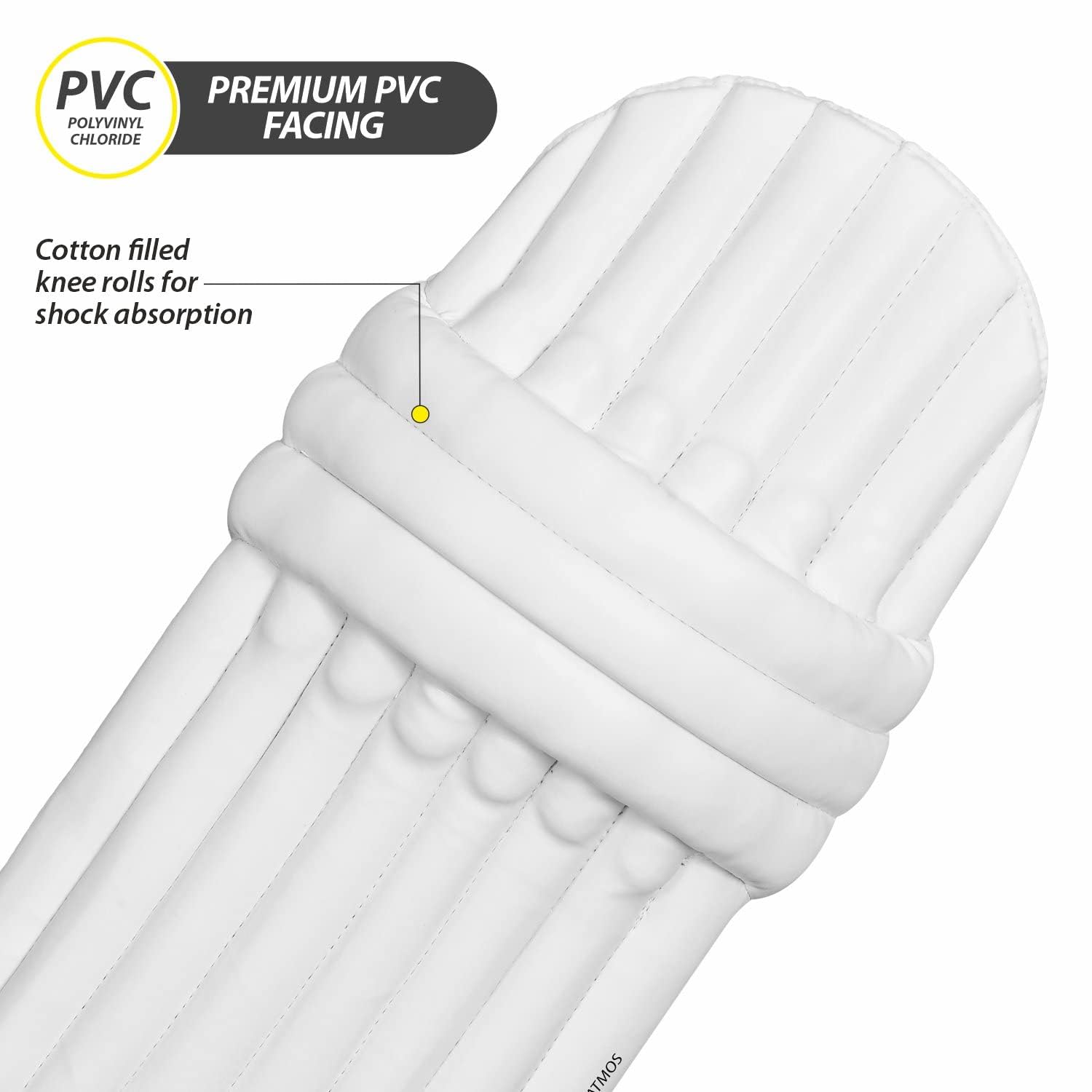 DSC Leather Condor Atmos Cricket Batting Legguard Mens Right, White - Image 3 thumbnail