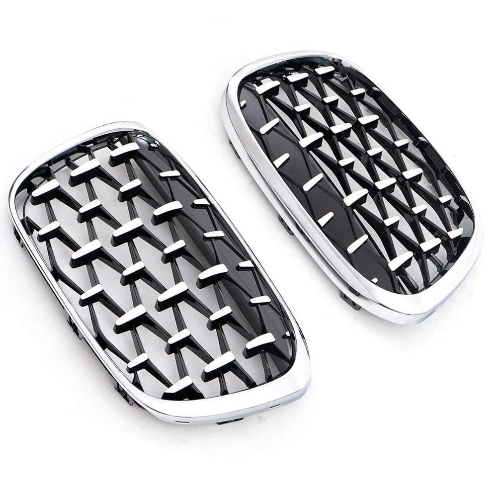 Geetha samochód diamentowy przedni grill wyścigowy, dla BMW, X1 F48 F49 2016 2017 2018 2019 grille w stylu Meteor części samochodowe do stylizacji