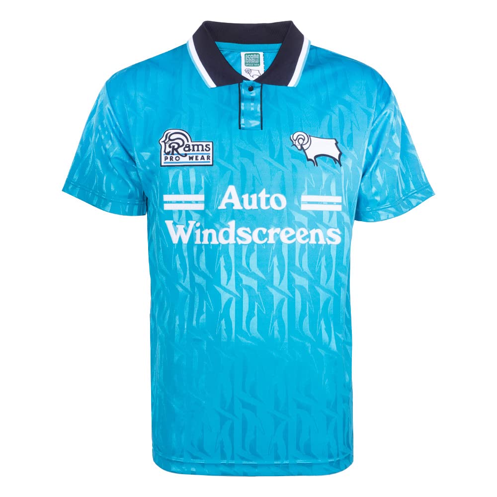 Score Draw Derby County 1994 Away Shirt Blue Large Nylon