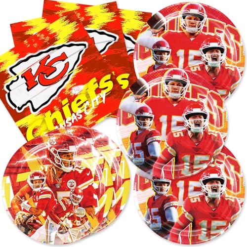 Antetek 40Pack Kansas Party Supplies Set Birthday Decorations Tableware Kit With 20 7Plates 20 Napkins for Chief Party Decoration