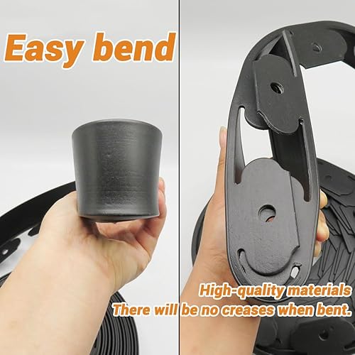 Miniatura 6 de Bordes de paisaje, bordes de jardín de 66 pies con 60 estacas de borde, bordes de goma para paisajismo, sin excavación para patio, bordes de bordes