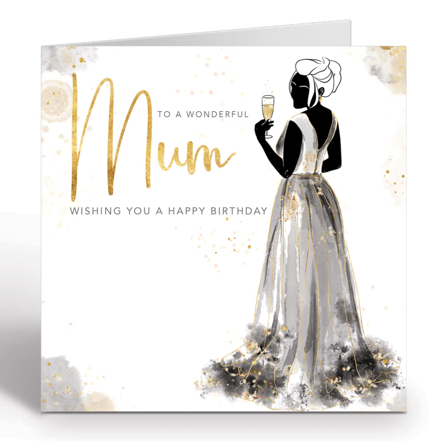 Ruby Ashley Cartes D'anniversaire Pour Maman. Carte D'anniversaire De Luxe En Feuille D'or Pour Maman. Carte D'anniversaire De Qualité Pour Maman Avec Enveloppe Blanc Cassé. 100 % Recyclable. Fabriqué