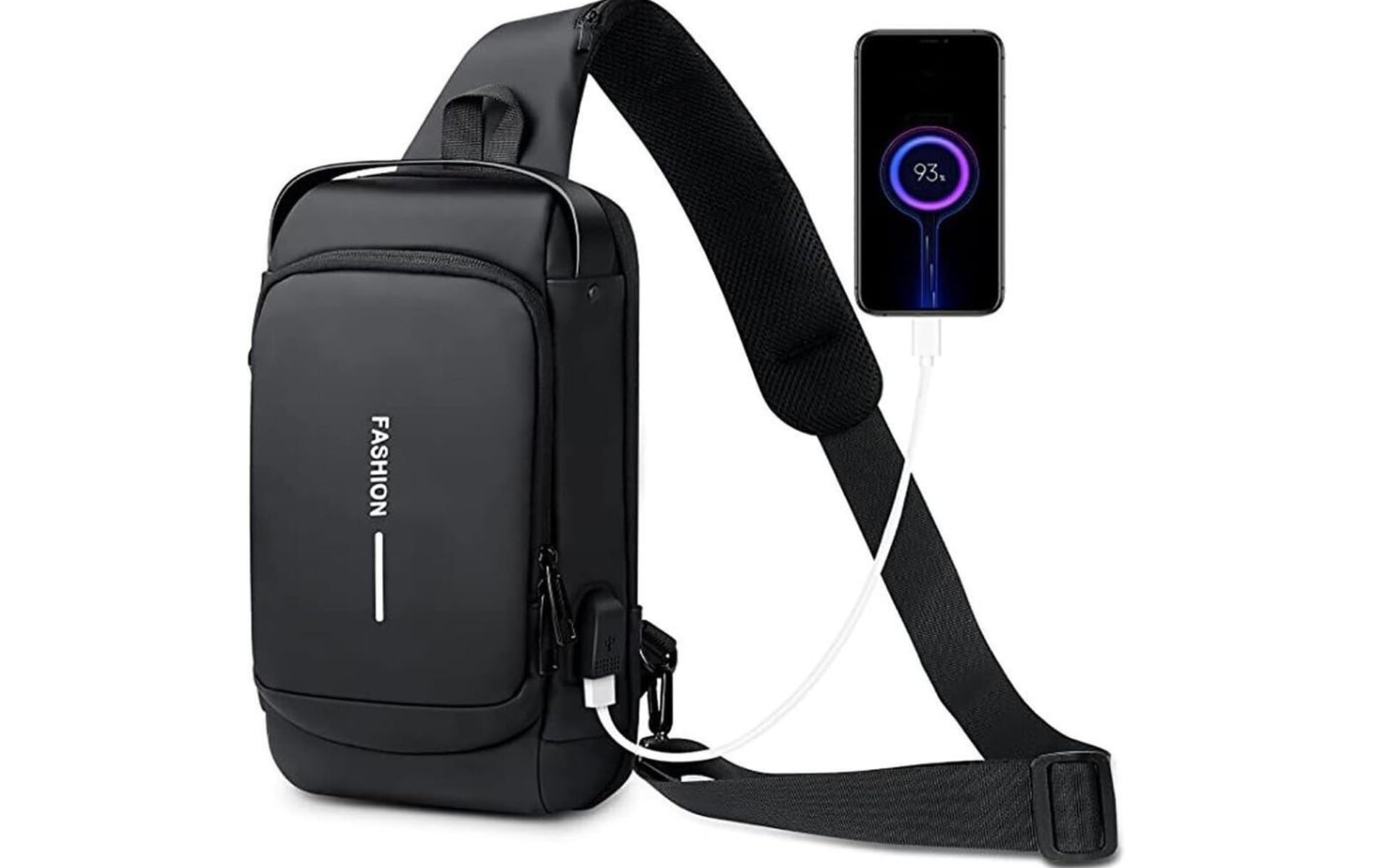 ZEVRON Chest Bag for Men with USB Charging Port | Anti-Theft Crossbody Sling Bag | Travel Shoulder Bag for Men & Women | Casual Daily Use Bag Water Resistance Material(Multicolour)