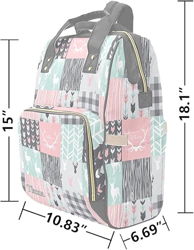 Miniatura 6 de Mochila de pañales personalizada con nombre para hombres y mujeres, bolsas de bebé de enfermería personalizadas, bolsa de viaje para hombros, Color