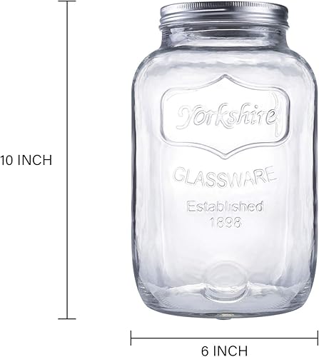 Miniatura 6 de Diamond Star Tarro de almacenamiento de vidrio grande para conservas de boca ancha con tapa de lata cepillada (1 galón)