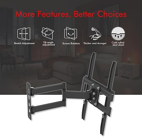 Miniatura 6 de Soporte de pared para TV de 32 a 65 pulgadas, soporte de TV con inclinación y ajuste de nivel, soporte universal de TV soporte de TV Soporte de TV