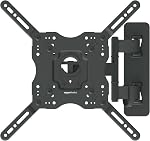 Amazon Basics Full Motion Articulating TV Wall Mount, with Swivel and Tilt, for 66 cm to 140 cm TVs and Flat Panels up to 36.3 kg, VESA Compatible, Black