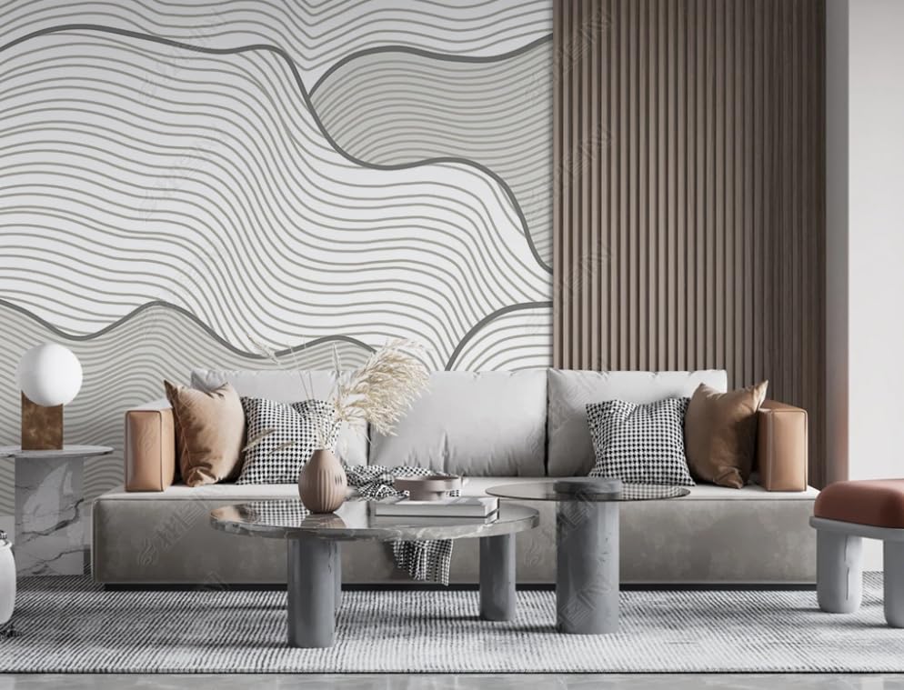 Papier peint intissé lignes géométriques haut de gamme décoration murale 450x315cm