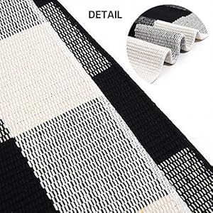 MUBIN Cotton Buffalo Plaid Rug 27.5 x 43 Inches Black and White Check Rugs Hand-Woven Indoor or Outdoor Rugs for Layered Door Mats Washable Carpet for Front Porch, Kitchen, Farmhouse, Entryway MUBIN Cotton Buffalo Plaid Rug 275 x 43 Inches Black and White Check Rugs Hand Woven Indoor or Outdoor Rugs for Layered Door Mats Washable Carpet for Front Porch Kitchen Farmhouse Entryway