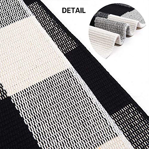 image for kese Buffalo Check Rug Black and White Plaid Rugs 23.6 x 35.4 Inch Cot