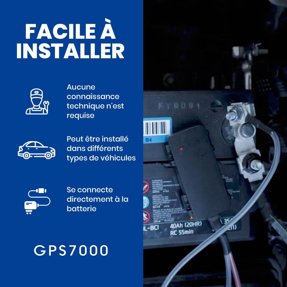 GPS7000-4G Localisateur GPS caché pour véhicules | 90 Jours Inclus | Installation Facile | Après 90 Jours, Vous Pouvez Vous abonner volontairement | Aucun Frais caché