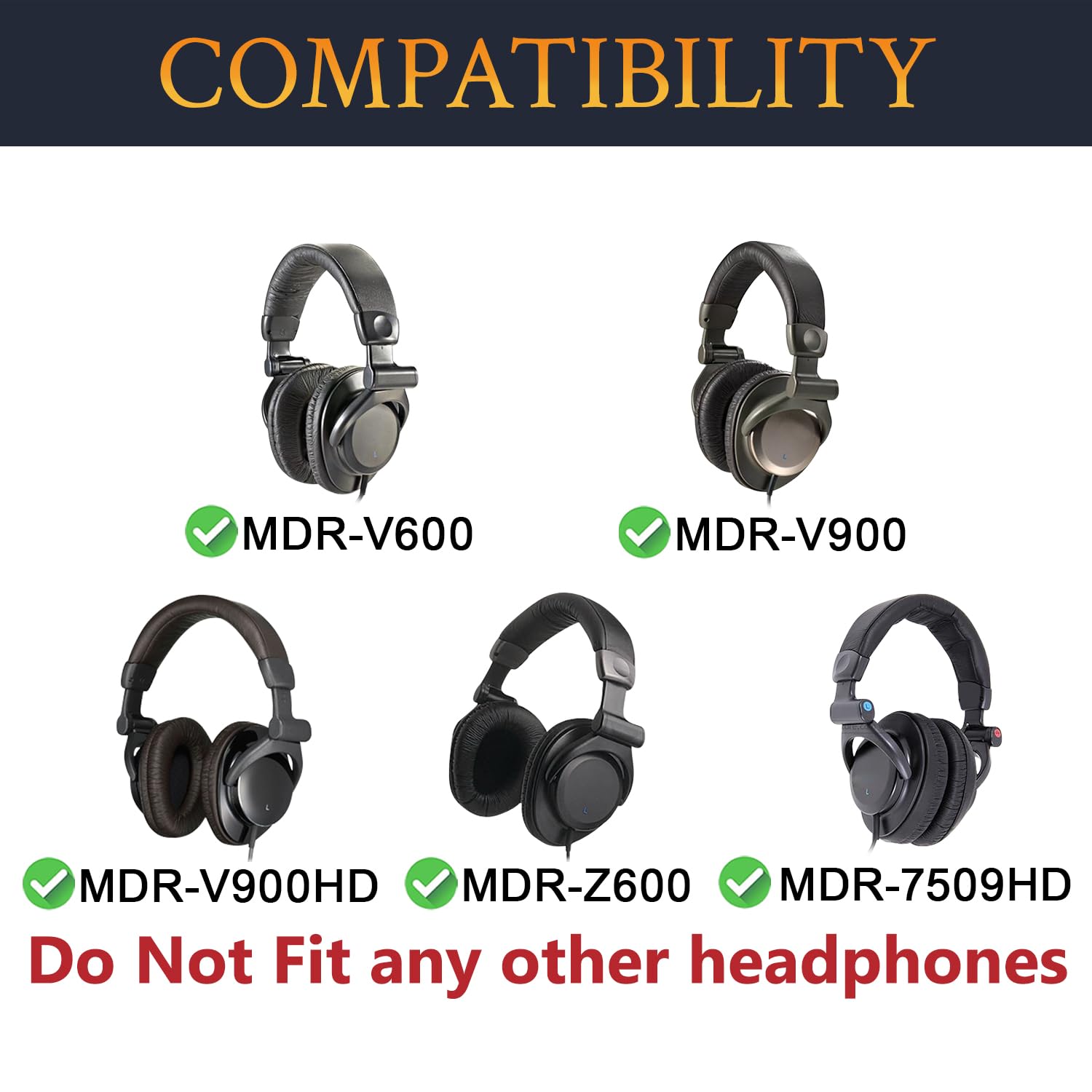 SOULWIT Bandeau Couverture pour Sony MDR-V600/Z600/V900/V900HD/7509HD Casque, Pièce de Rechange pour Headband
