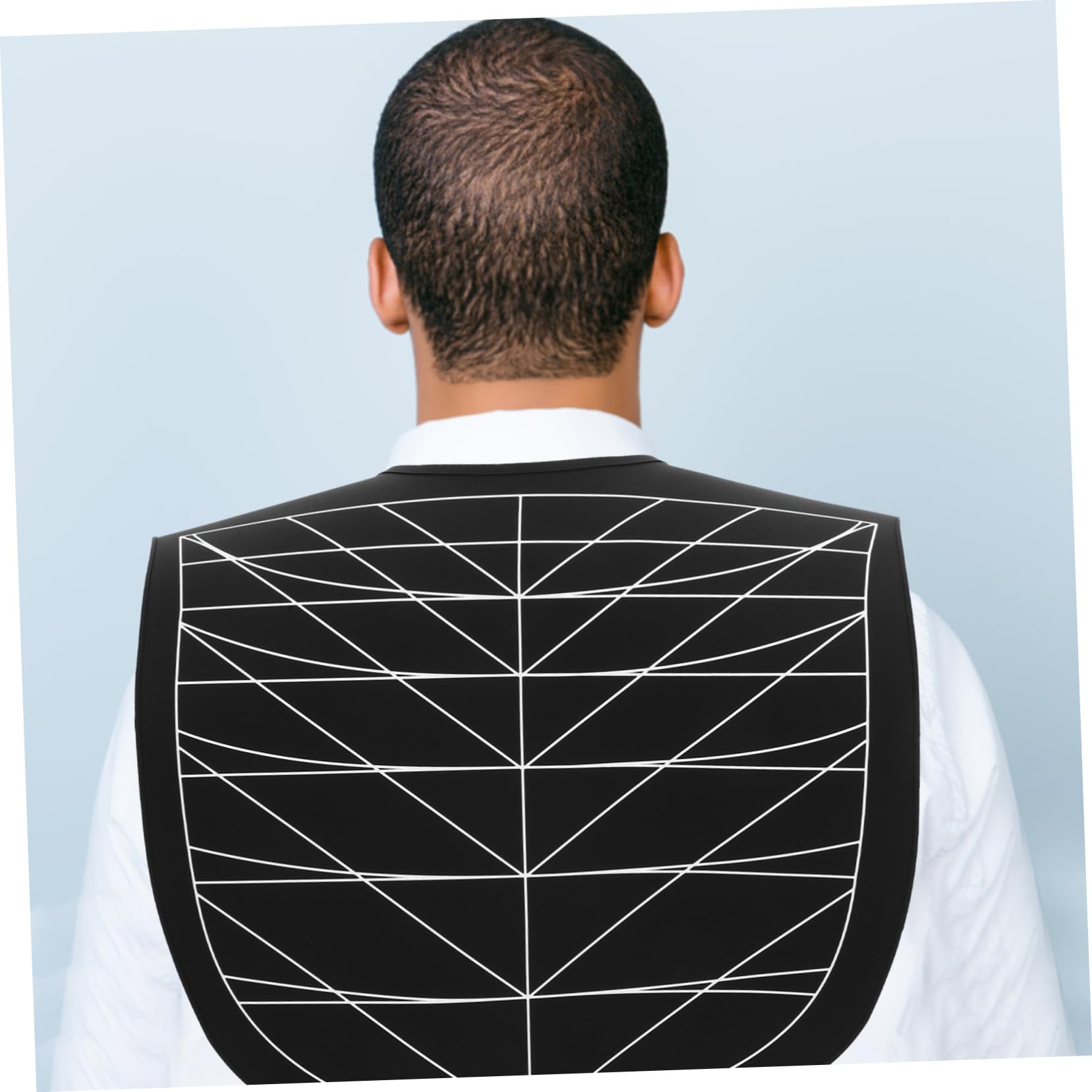 Gatuida Capa de Silicona para Cortar el Cabello Grande Negro Líneas Guía para Peluquería Profesional, Envoltura Ajustable para Cuello, Protección en Salón y Corte de Pelo