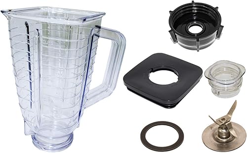 Blendin Juego de tarros de licuadora de plástico con tapa cuadrada de 40 onzas 5 tazas compatible con licuadoras Oster y Osterizadora kit completo disponible en Yaxa Colombia