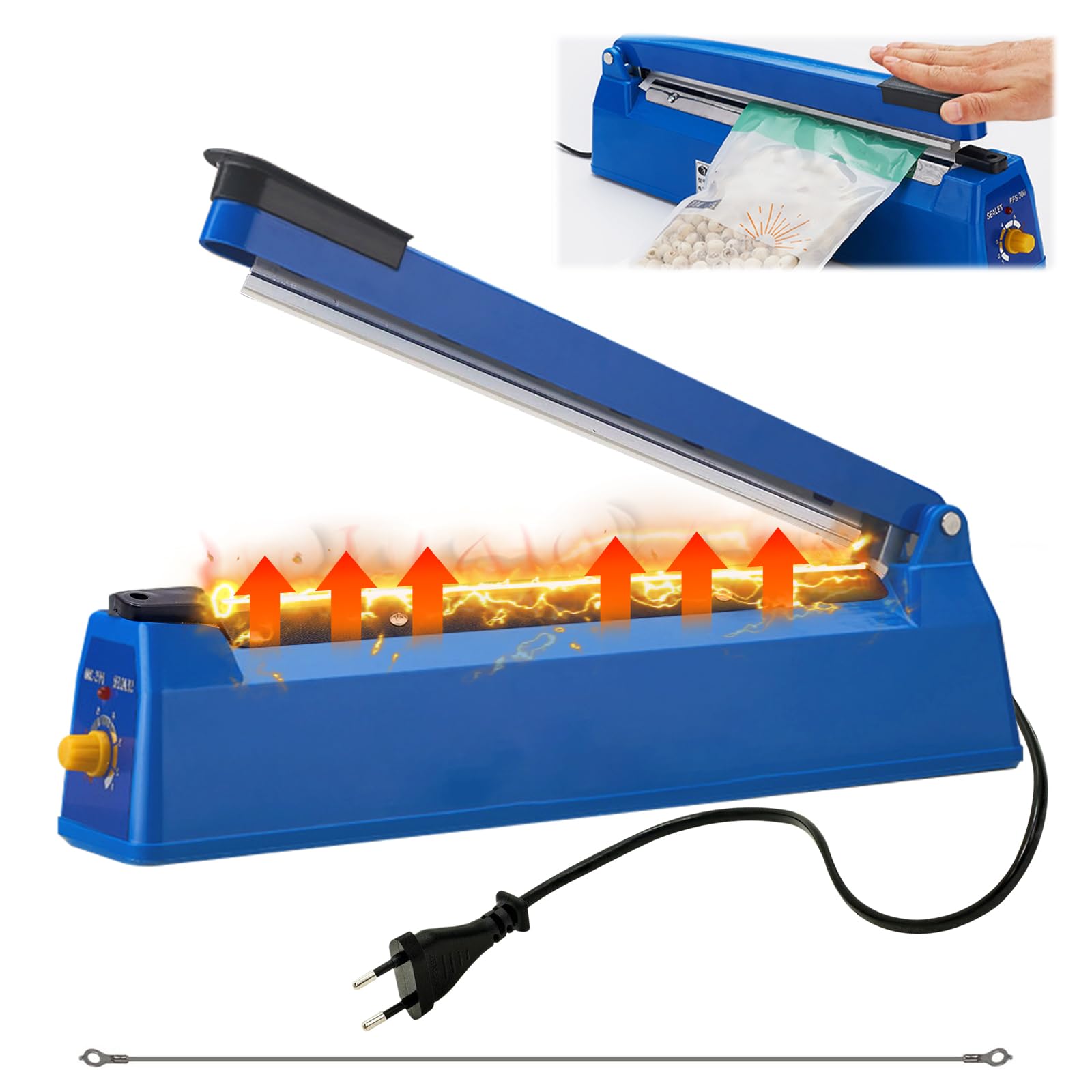 Sigillatrice Sacchetti Per Alimenti - Termosaldatrice Per Mylar, Carta E Plastica | Larghezza Saldatura 7mm Con 5 Strisce Termosaldate - Foto 6