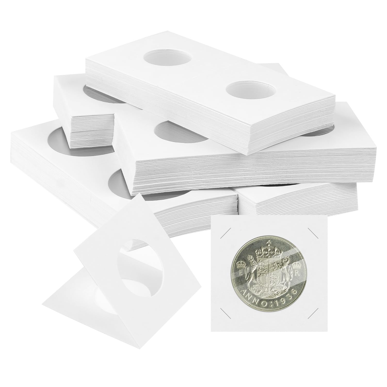 Aunifun Cardboard Coin Holders 100pcs 2