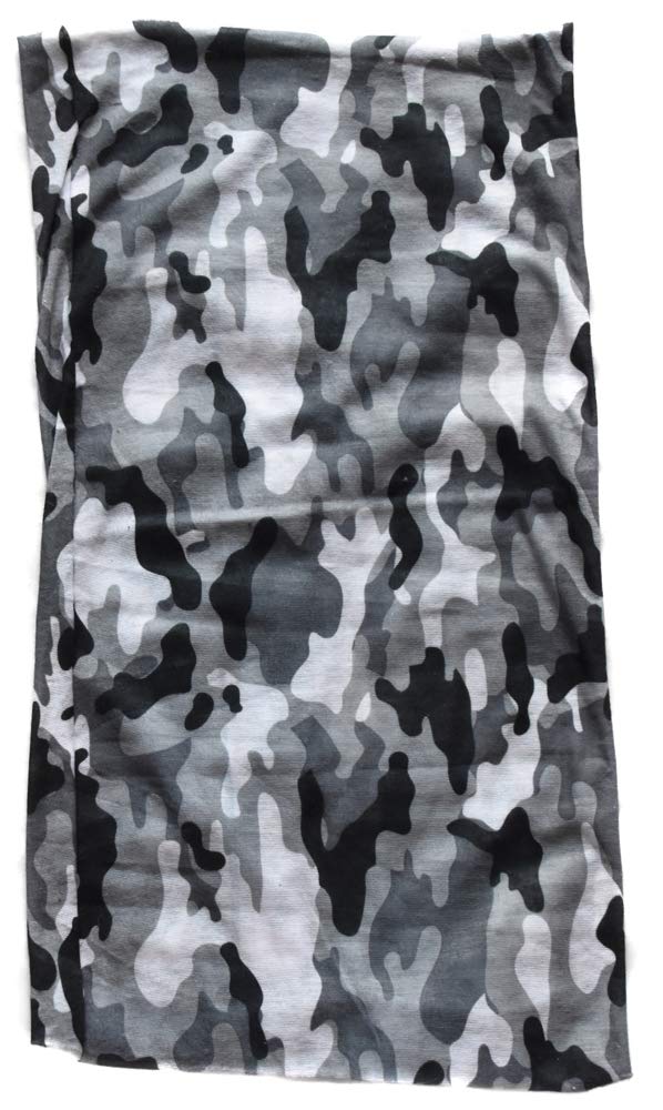 Topt Rasta Men's Black Bandana Neck Mask Camouflage Grey Urban Neck Warmer Helmet, One Size