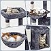 Topeakmart Cat Tree Cat Tower for Indoor Cats, 34.5in Cute Cat Tree Activity Center with Condo & Scratching Post, Multi-Level Cat Climbing Tower Play House w/Large Perch, Platform, Basket for Kitten