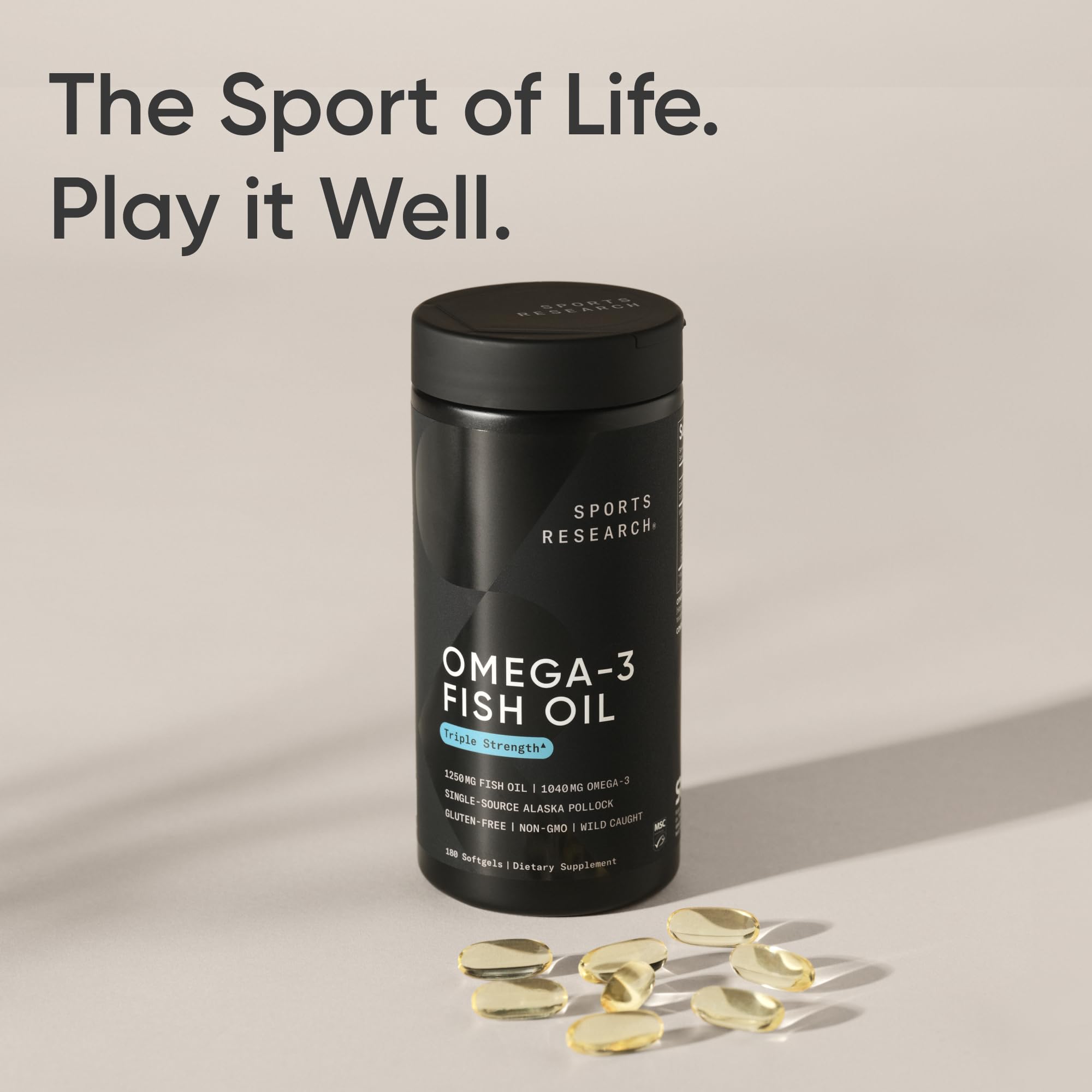 Sports Research® Omega-3 Fish Oil 1250mg from Wild Alaska Pollock,180 Count — Amazon image 7