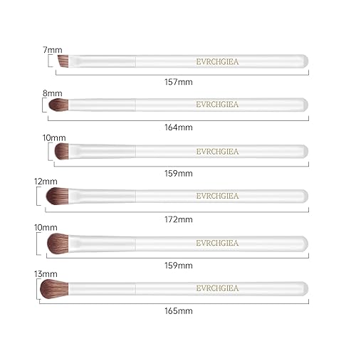 Miniatura 4 de Juego de brochas de maquillaje de ojos, 6 brochas de maquillaje profesionales para sombra de ojos para corrector de cejas, delineador de ojos,