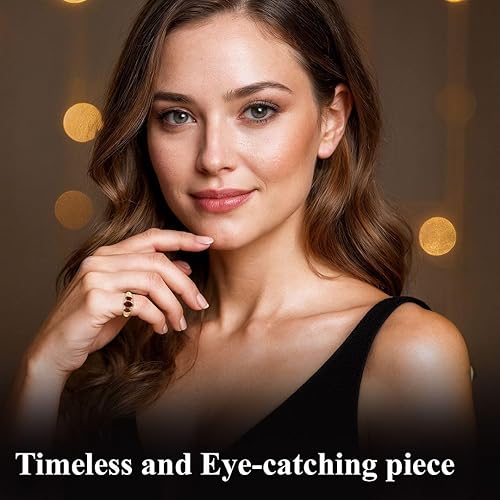 Miniatura 6 de 3 Stone Garnet Ring for Women in 925 Sterling Silver With 14K Gold Plating - January Birthstone Promise Engagement Vintage Red Garnet Jewelry -