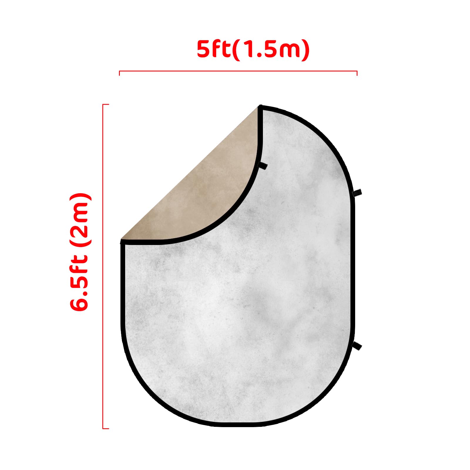 Kate 1,5x2m Beige/Grigio Fondale pieghevole pop up Backdrop pieghevole per riunione online Ritratto Fotografia Studio Photo Props
