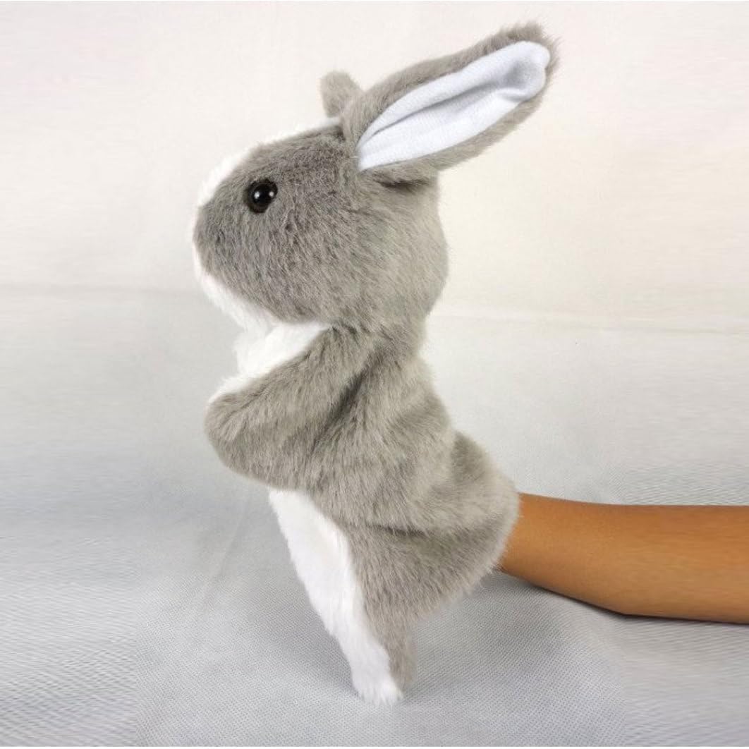 Marionnettes à Main Lapin Animaux Marionnettes à Main Jouets Enfants Semblant Jouets Doux en Peluche Lapin Jouet pour Un Jeu de rôle imaginatif Conte d'enseignement