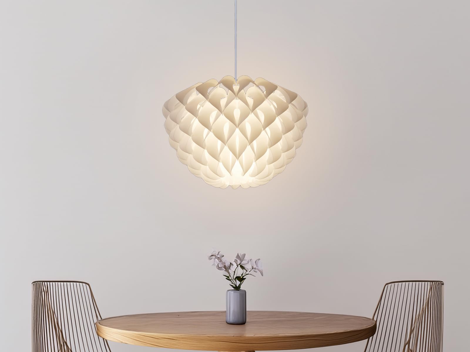Nowoczesna Lampa Wisząca LED, Ściemniana, Lampy Sufitowe, Oświetlenie LED, 1 Źródło Światła, Tworzywo Sztuczne, Biała, Ø 40 cm