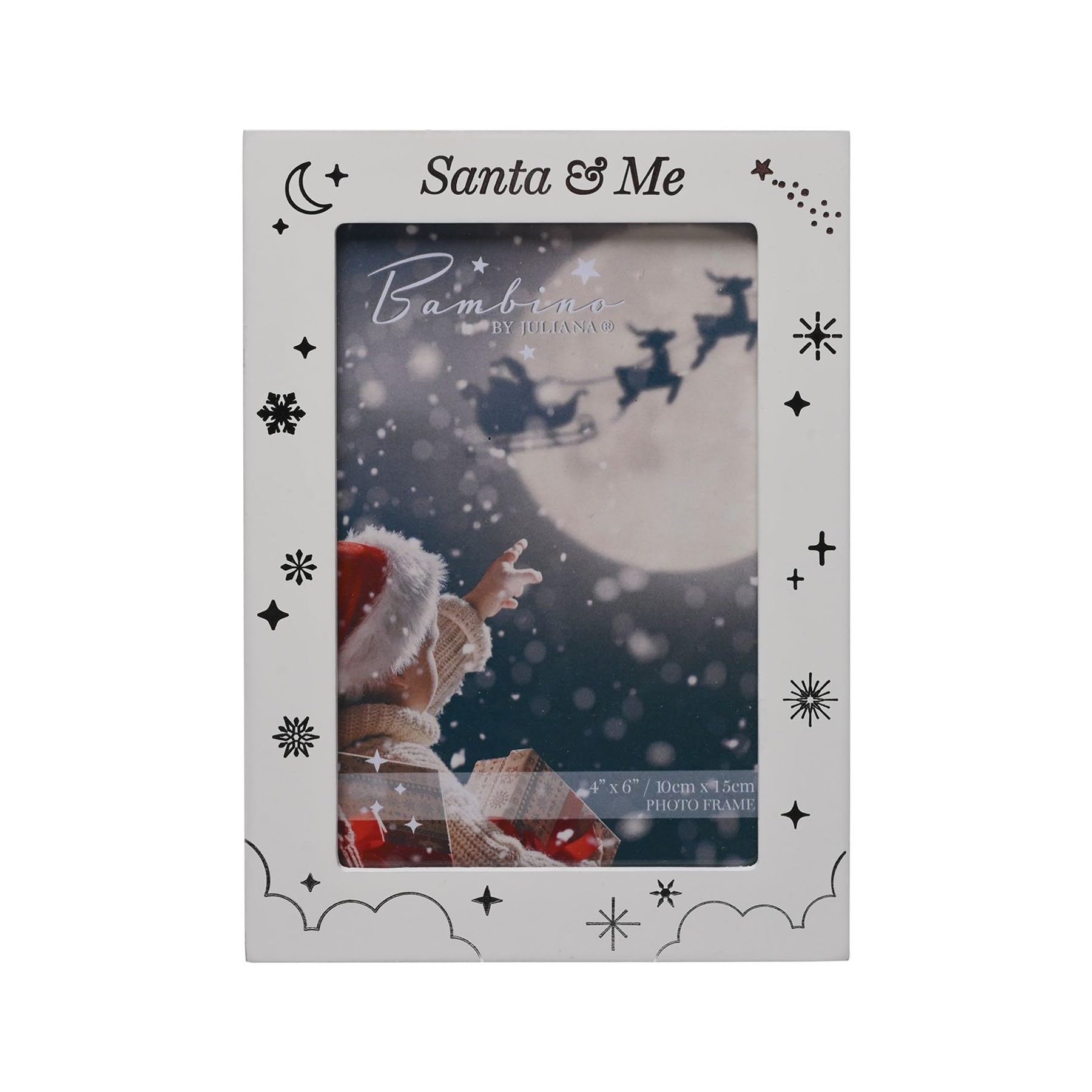 Widdle Gifts Silver Baby's 1St Christmas Santa And Me Photo Frame 4' X 6' White And 9787