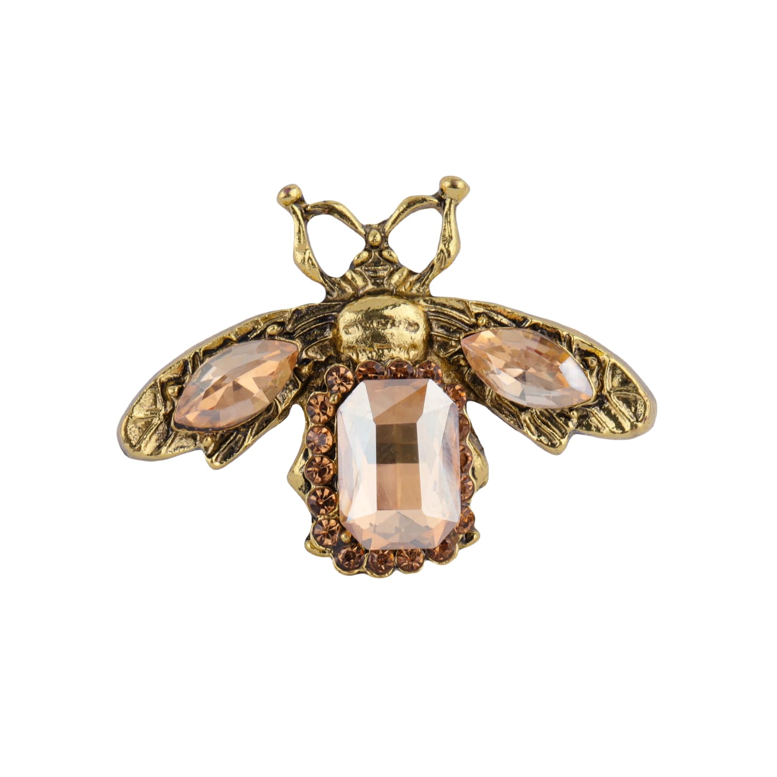 MLEPUS Yellow Rhinestone Honey Bee Brooch Pin for Women Men Gold plated Fashion Crystal Vintage Insect Animal Bumblebee Brooch Lapel Pin Clothing