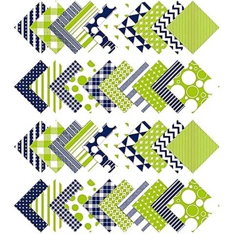 Soimoi Geometric Print Precut 5-inch Cotton Fabric Quilting Squares Charm Pack DIY Patchwork Sewing Craft-White Cover