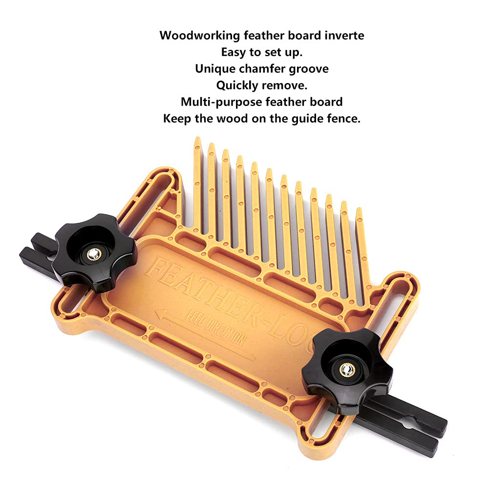 Featherboard, Featherboard regolabile esteso per la lavorazione del legno, per la lavorazione del(Square Feather Board Type B Yellow)