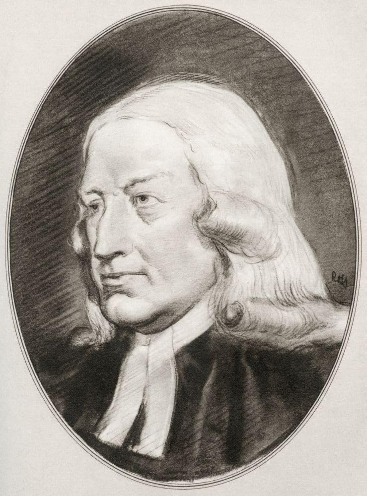 John Wesley 1703 - 1791. Angielski duchowny i teolog i jeden z założycieli metodyzmu. Ilustracja Gordona Rossa, amerykańskiego artysty i ilustratora (1873-1946) z Living Biographies of Religious