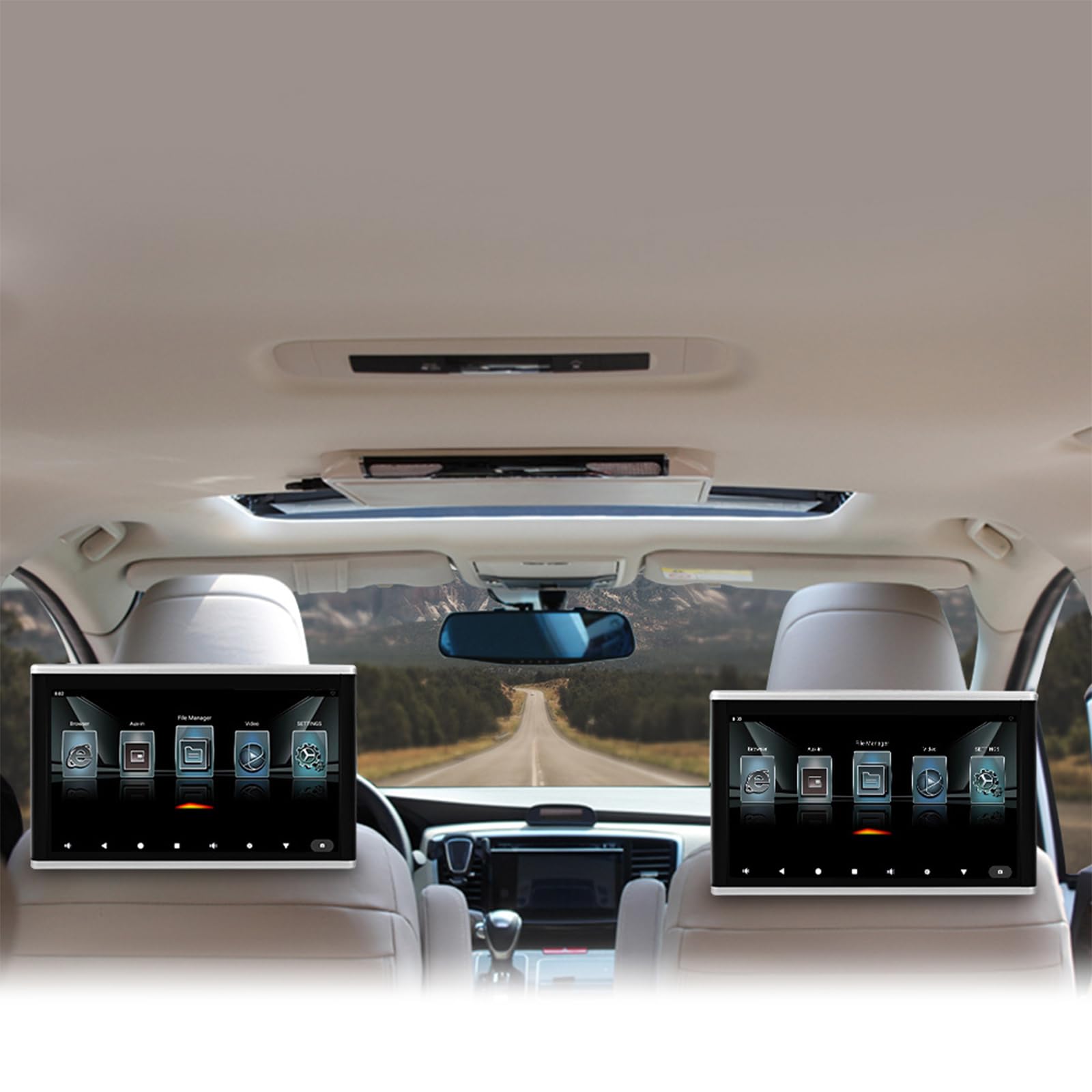 Poggiatesta per auto, lettore video, touch screen da 11,6", supporta 4K, WiFi, ingresso HDMI, FM, USB, lettore musicale e video per l'intrattenimento dei sedili posteriori