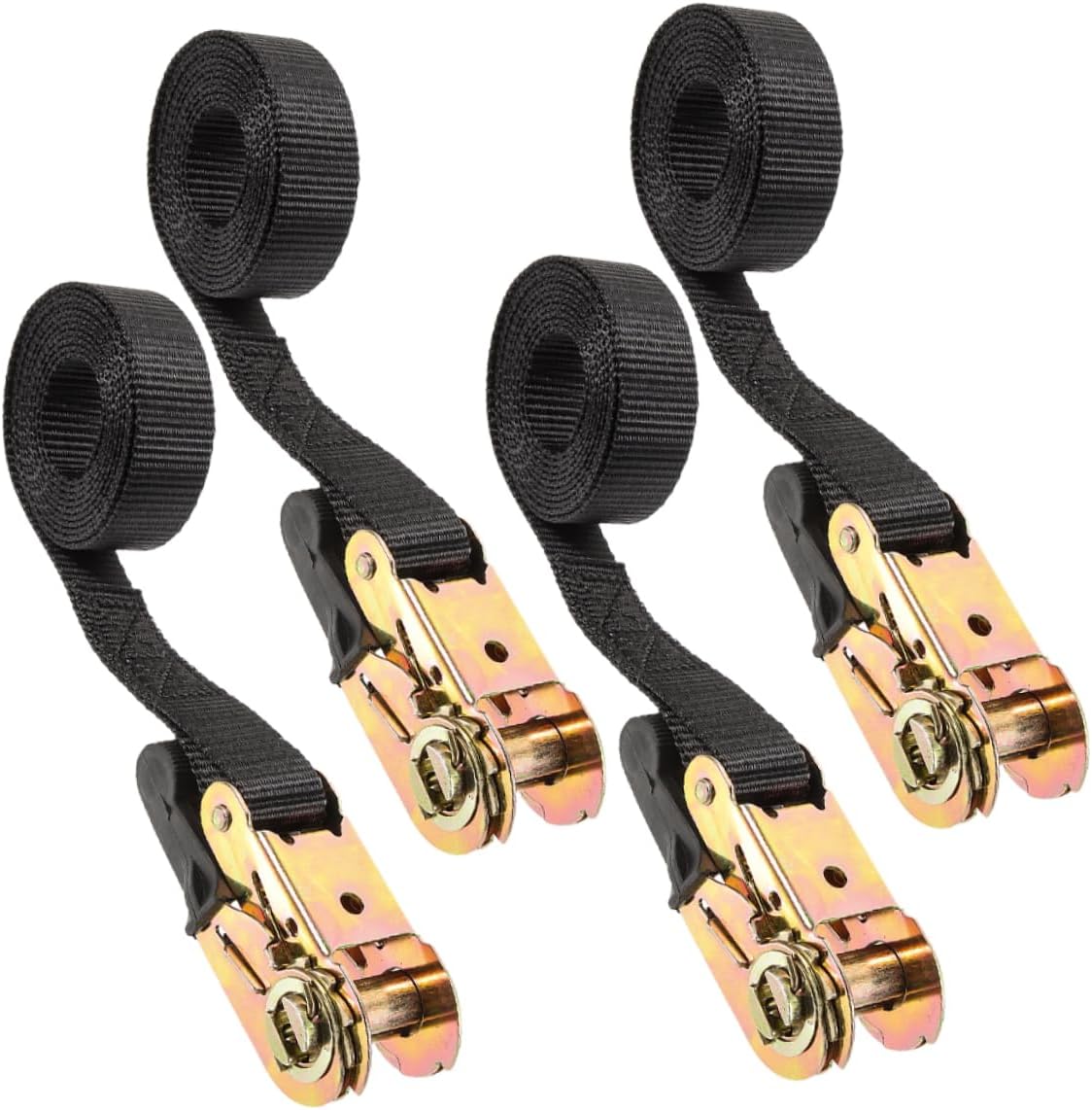 CHILDWEET 4pcs Heavy Duty Cargo Ratchet Tie Downs for Securing Appliances and Trailer Loads and Easy to Use Ratcheting Straps for Moving and Transporting Cargo