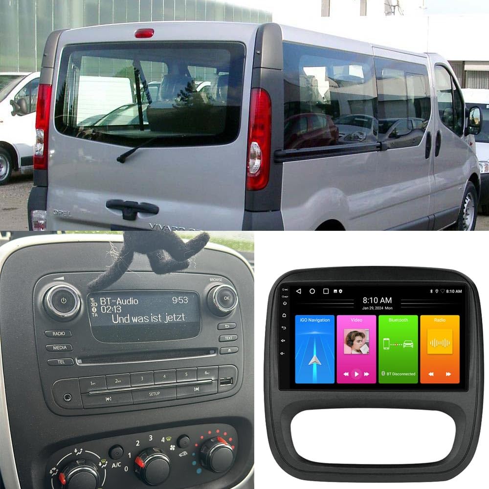 9" Android Auto GPS Radio Navigator Carplay Replacement for Nissan Primastar Opel Vivaro Renault Trafic LL Ill 2 3 mit GPS Bluetooth FM USB WiFi DVR RDS TPMS SWC Dab HD