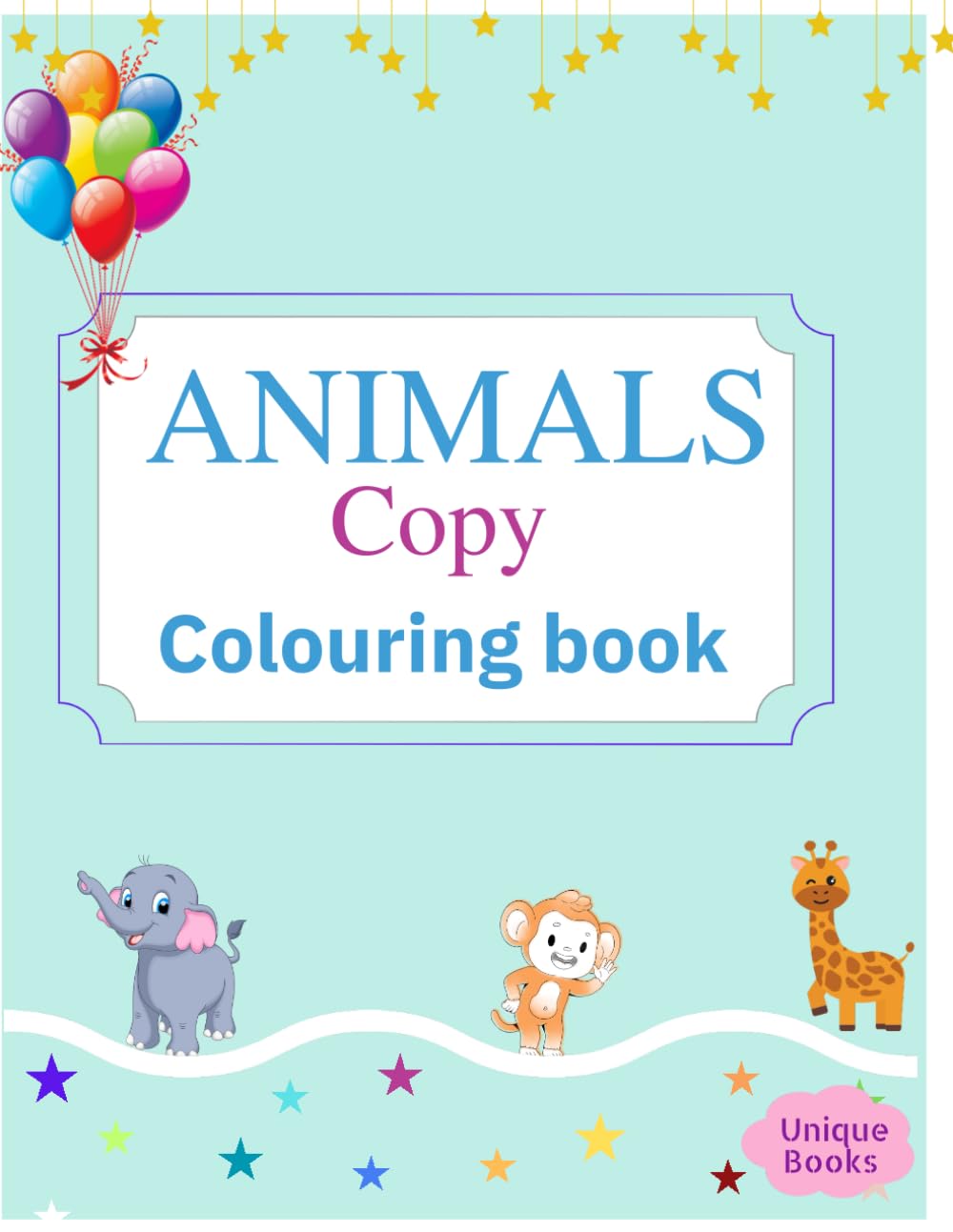 Animals copy colouring book ( colouring book for kids )