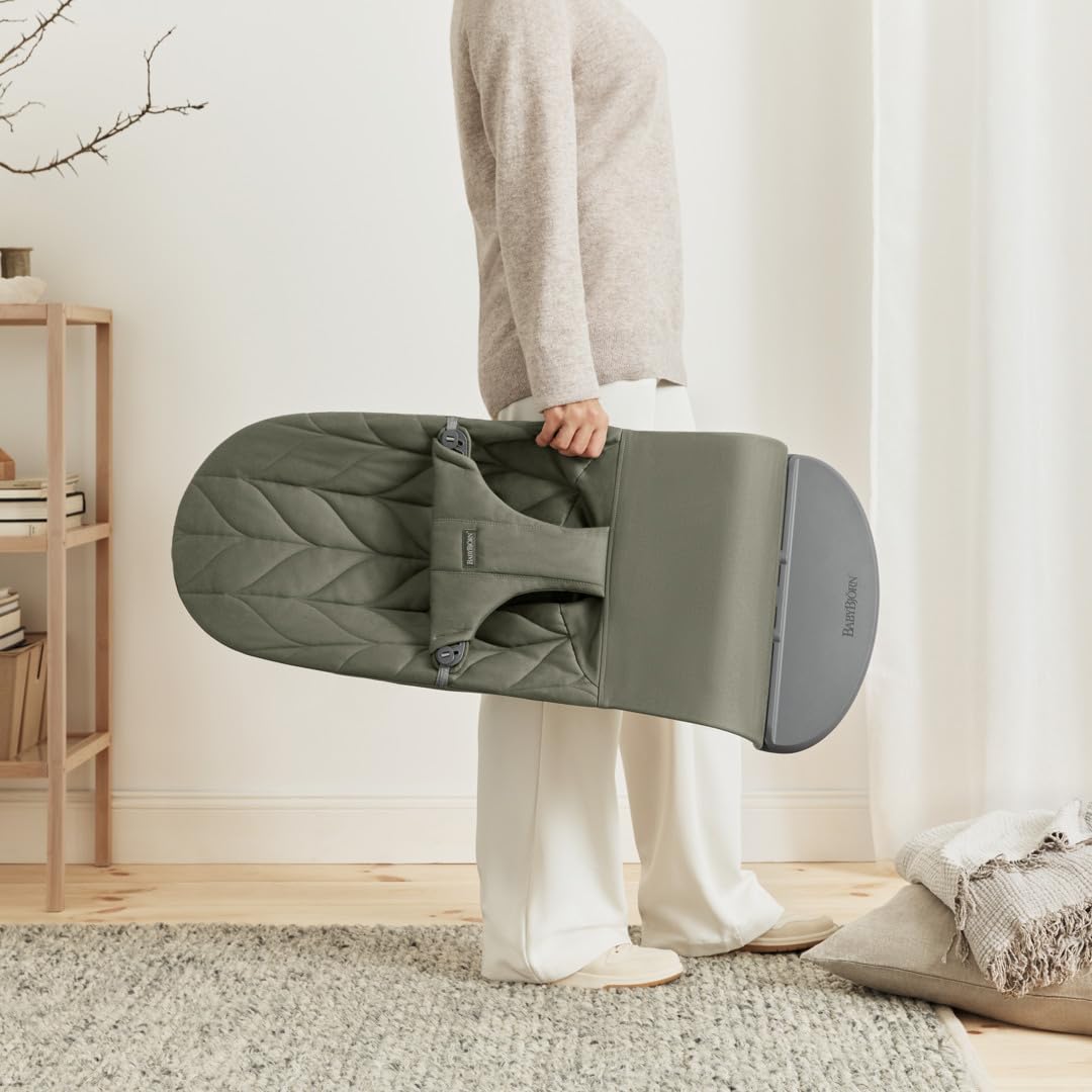 BabyBjörn Transat Bliss, Tissé, matelassage Pétale, Vert foncé