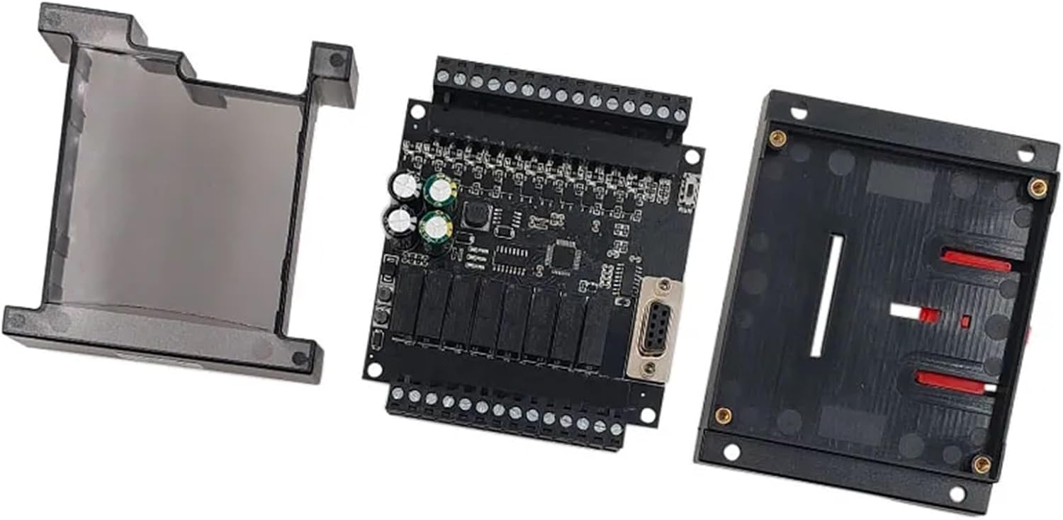 1pc Programmable Logic Industrial Controller With Shell FX2N-10MR/MT 14/20//24/30/32MT Transistor Relay Module DC24V 9.6kbps(2N-14MT,With DA 0-10V Output)