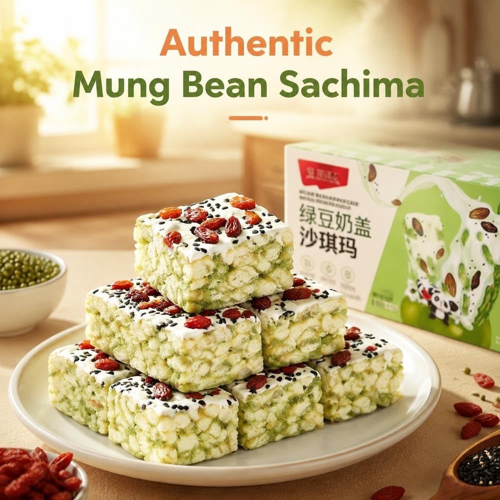 Cremiger Mungobohnen-Kuchen mit cremigem Topping, 20 Stück pro Packung
