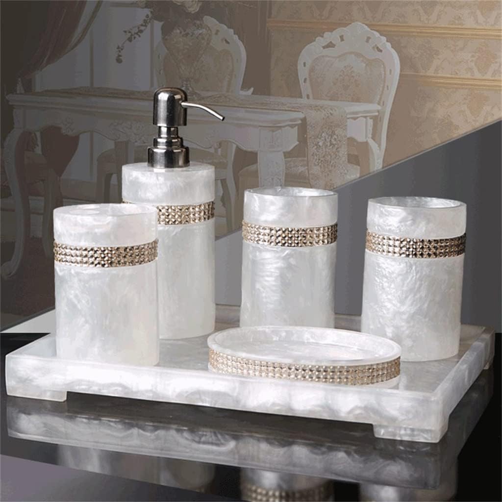 Bathroom Five-Piece Couple Toothbrush Holder Set Soap Dispenser