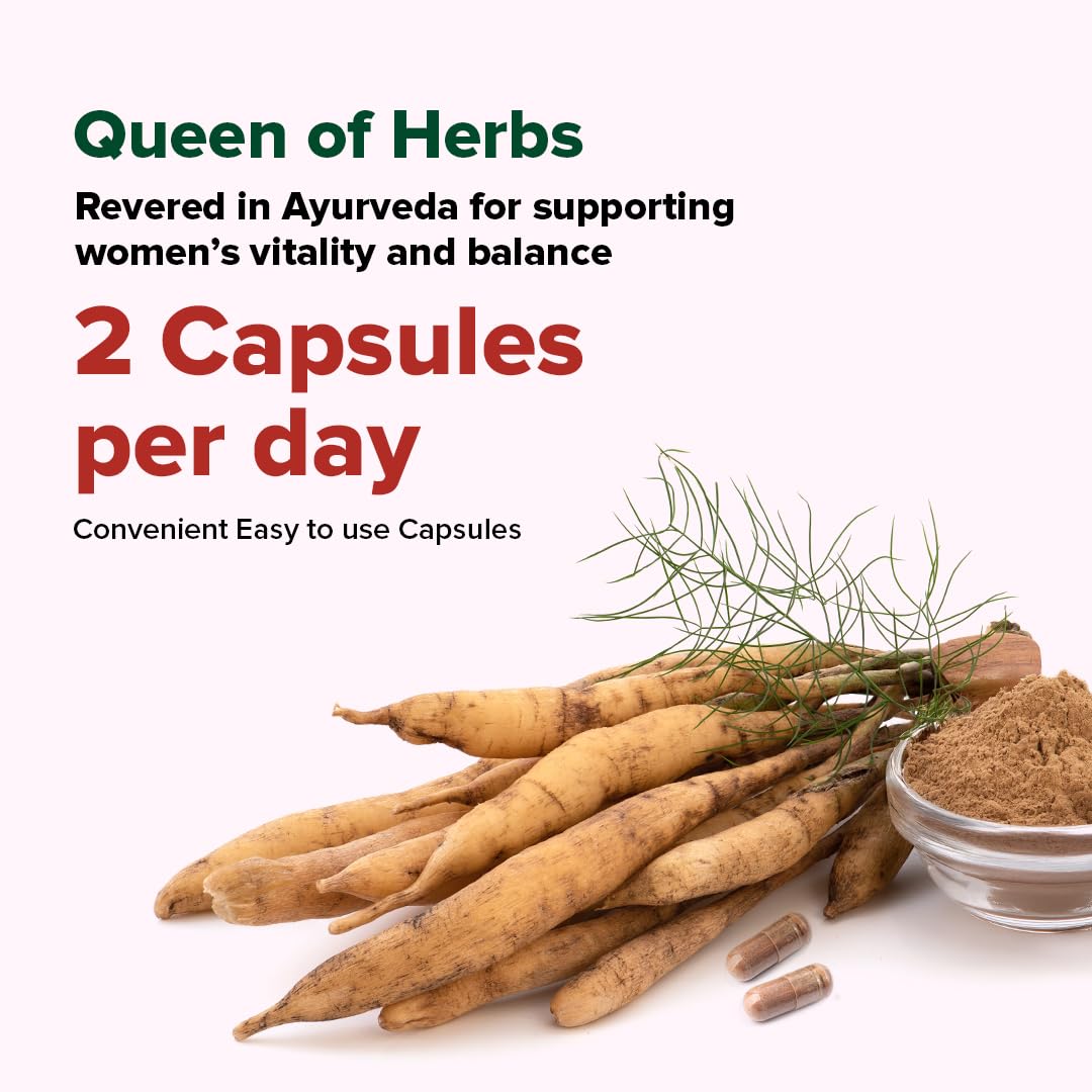 VAHDAM Shatavari Capsules | Menopause, Lactation, Postnatal Recovery & Hormonal Balance | 5X More Potent than Regular Powder | Dual Spectrum Formula | Vegan, Gluten-Free | 60 Veg Capsules 2