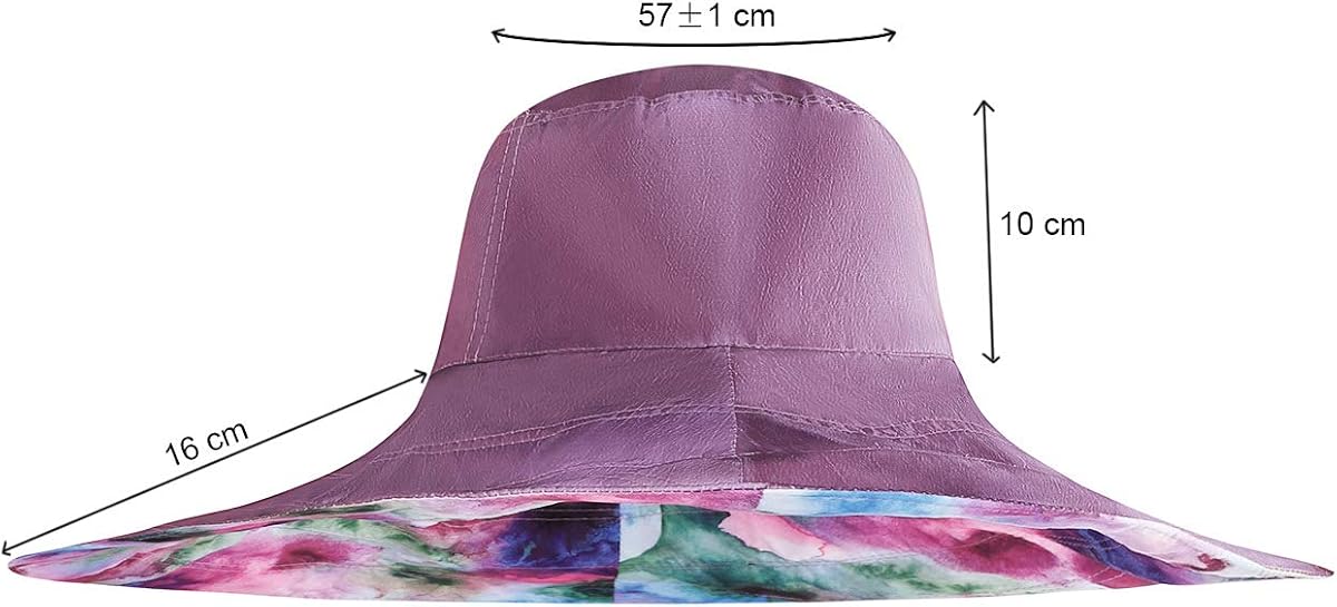 Large Brim Floral Reversible Sun Hat Outdoor Travel Foldable Floppy Beach Hat