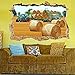 Stickers muraux TRACTOR FIELD HAY STACKS WALL STICKER POSTER 3D ART MURAL ROOM BUREAU DÉCOR Décoration murale de chambre d'enfant