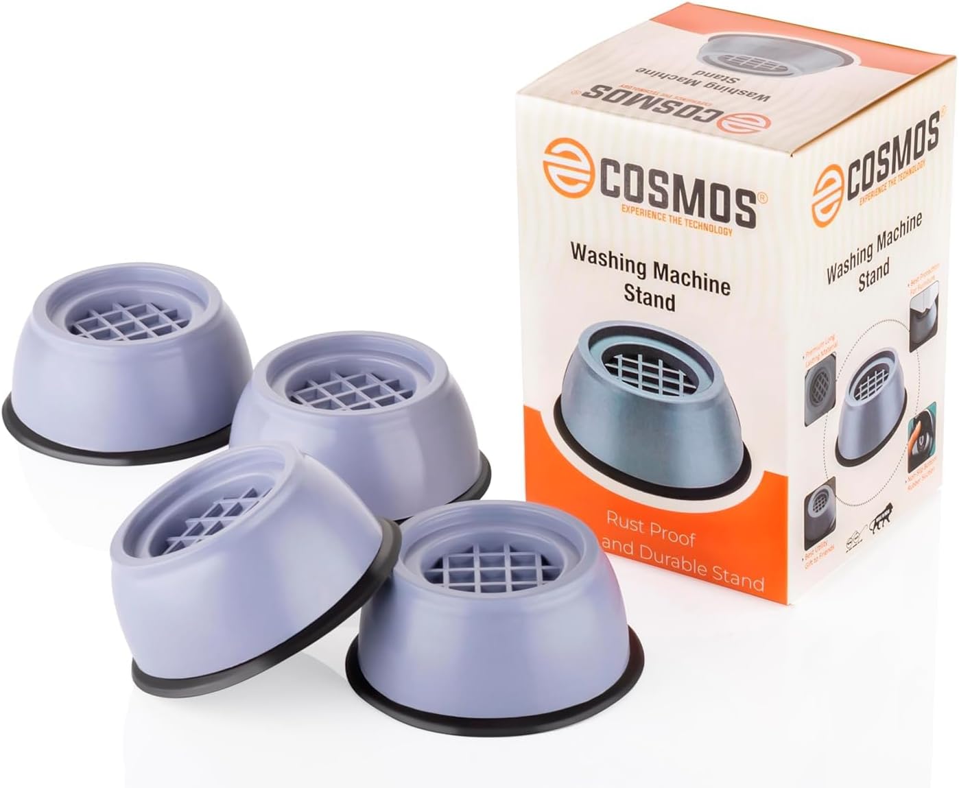 E-COSMOS® Refrigerator Stand, Washing Machine Stand,Furniture Base Stand, Fridge Stands for Single Door and Double Door (Pack of 4) (Grey)